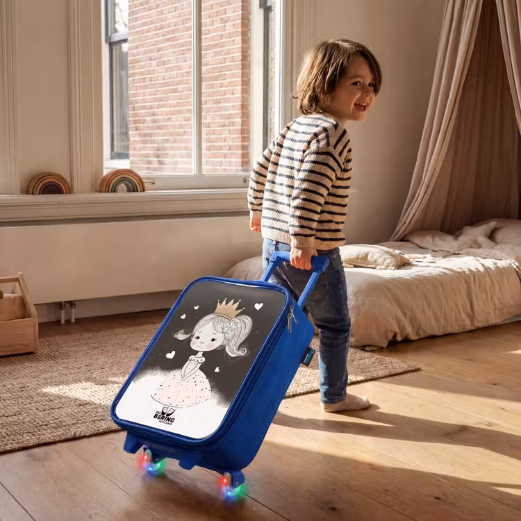 Kinderkoffer Blau - Schüchterne Prinzessin mit Blume — 2