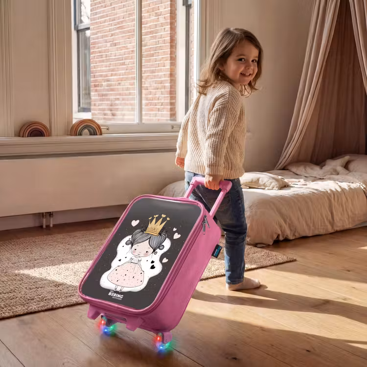 Kinderkoffer Rosa - Kleine Prinzessin auf schwarzem Hintergrund — 2