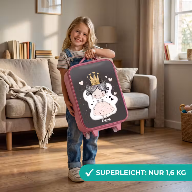 Kinderkoffer Rosa - Kleine Prinzessin auf schwarzem Hintergrund — 3