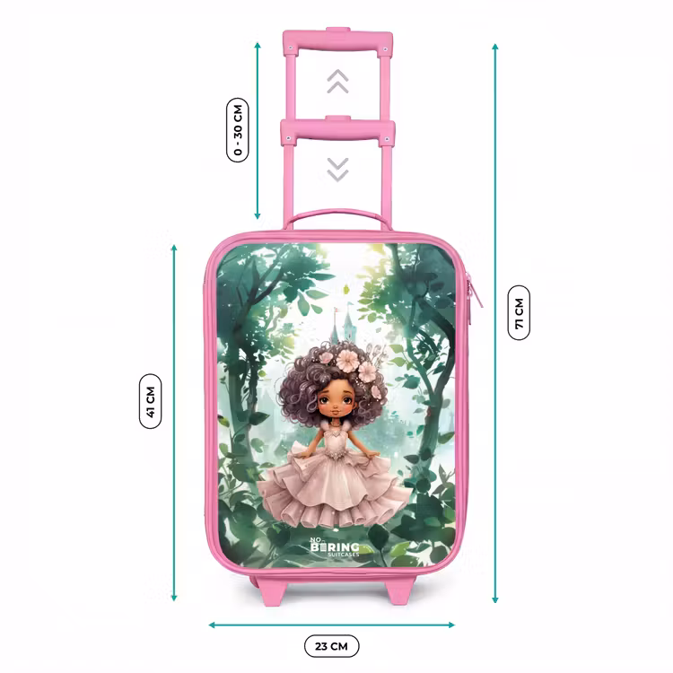 Kinderkoffer Rosa - Mädchen mit dunklen Locken im Wald — 7