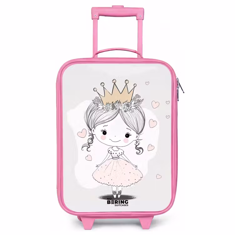 Kinderkoffer Rosa - Prinzessin mit Krone und rosa Herzen — 1