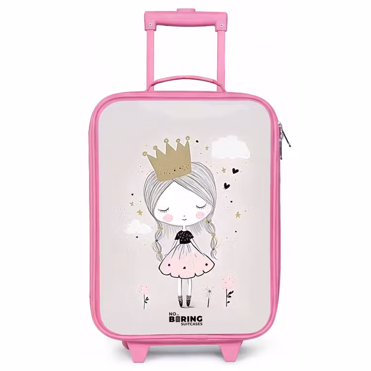 Kinderkoffer Rosa - Verträumte Prinzessin mit geflochtenem Haar — 1