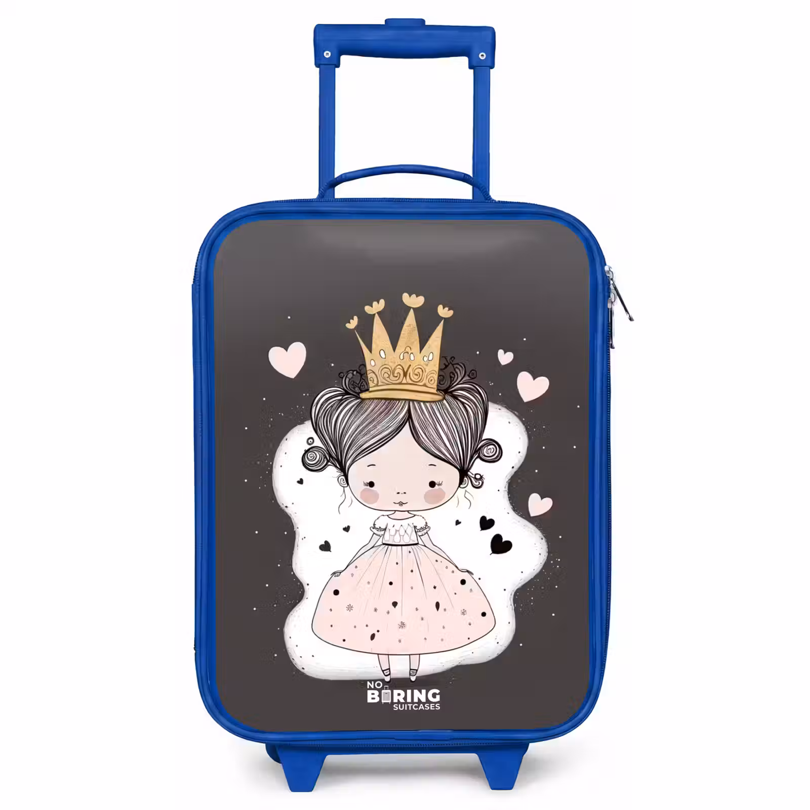 Kinderkoffer Blau - Kleine Prinzessin auf schwarzem Hintergrund — 1