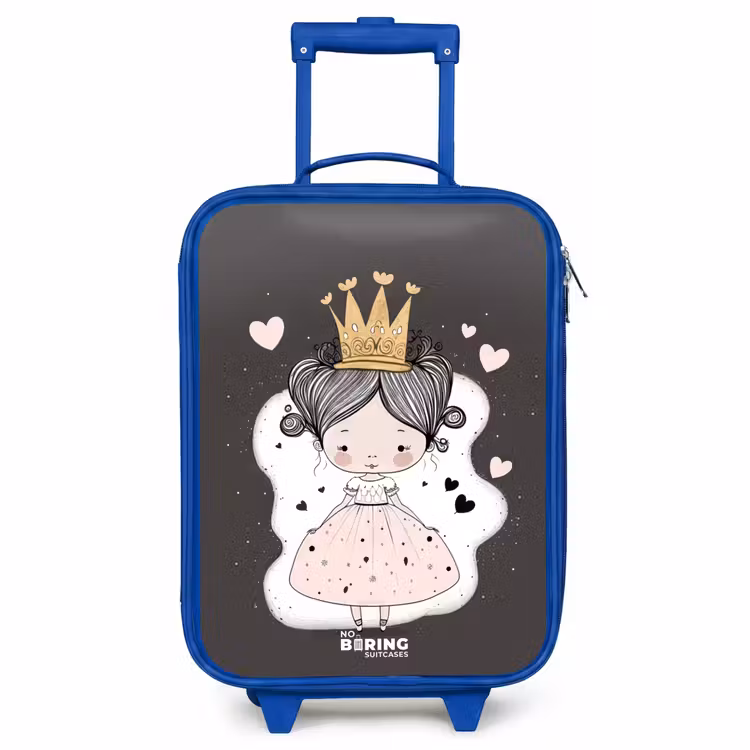 Kinderkoffer Blau - Kleine Prinzessin auf schwarzem Hintergrund — 1