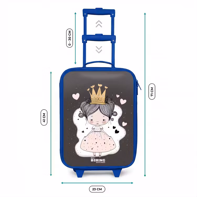 Kinderkoffer Blau - Kleine Prinzessin auf schwarzem Hintergrund — 7