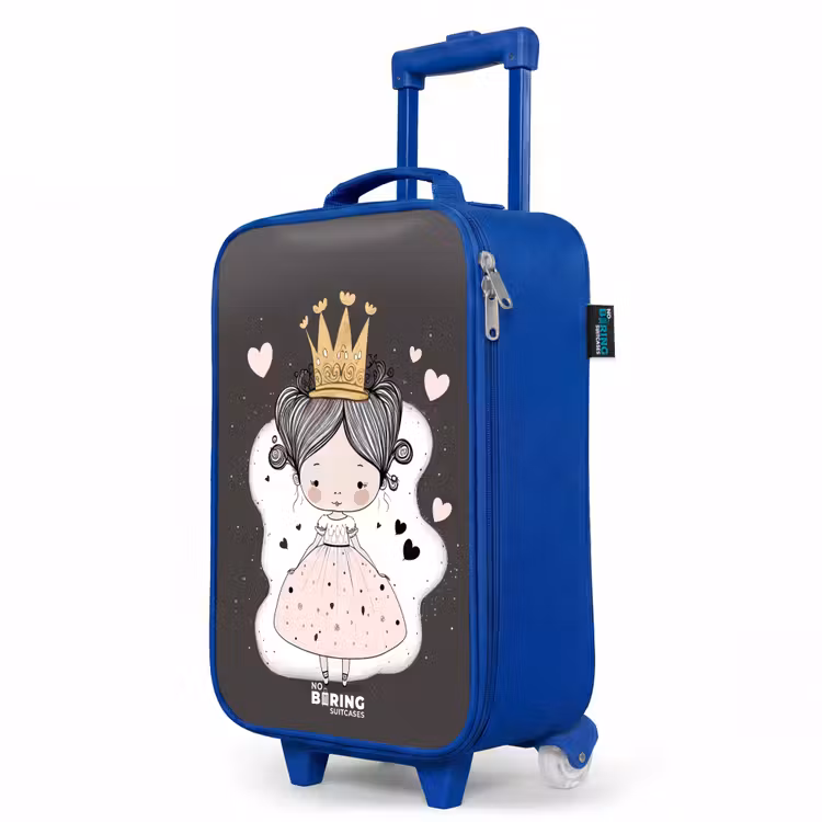 Kinderkoffer Blau - Kleine Prinzessin auf schwarzem Hintergrund — 8