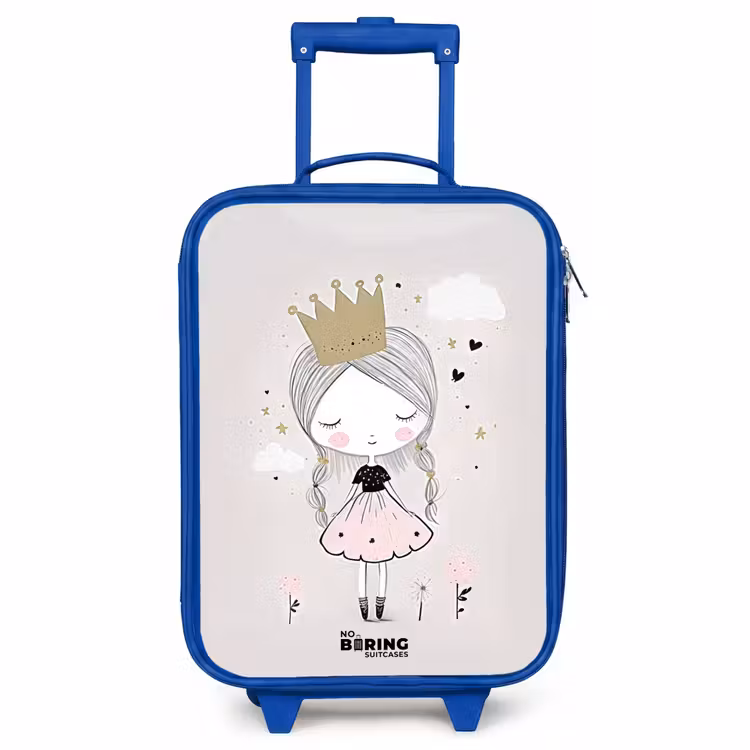 Kinderkoffer Blau - Verträumte Prinzessin mit geflochtenem Haar — 1