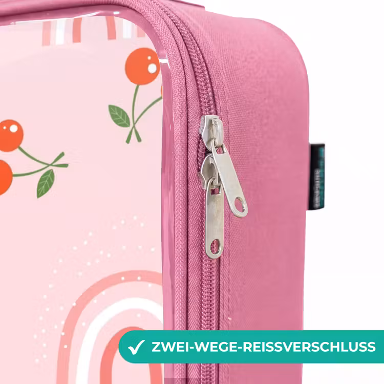 Kinderkoffer Rosa - Rosa mit Regenbogen- und Kirschenmuster — 5
