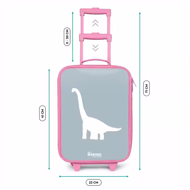 Kinderkoffer Rosa - Blau mit Brachiosaurus-Dino — 7