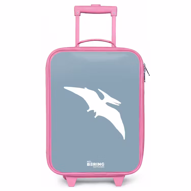 Kinderkoffer Rosa - Blau mit Pteranodon-Dino — 1