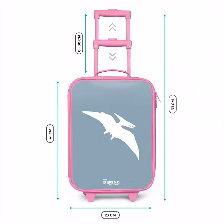 Kinderkoffer Rosa - Blau mit Pteranodon-Dino — 7