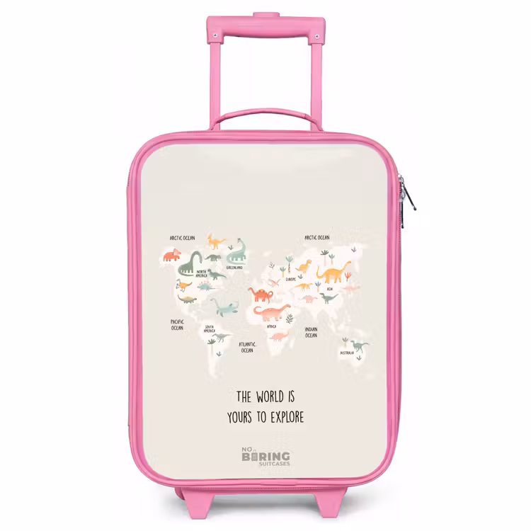 Kinderkoffer Rosa - Dino-Weltkarte — 1