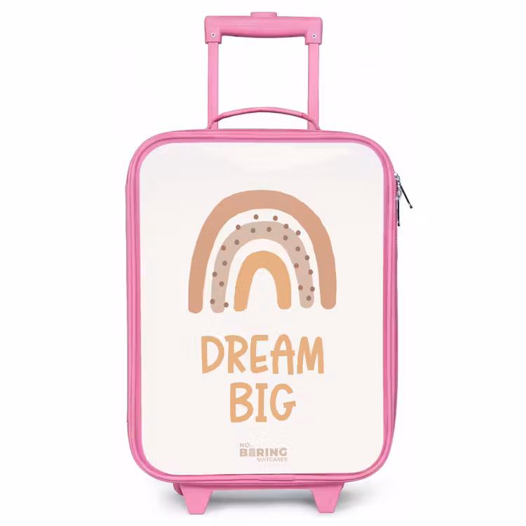 Kinderkoffer Rosa - Regenbogen mit dem Zitat 'Dream Big' — 1