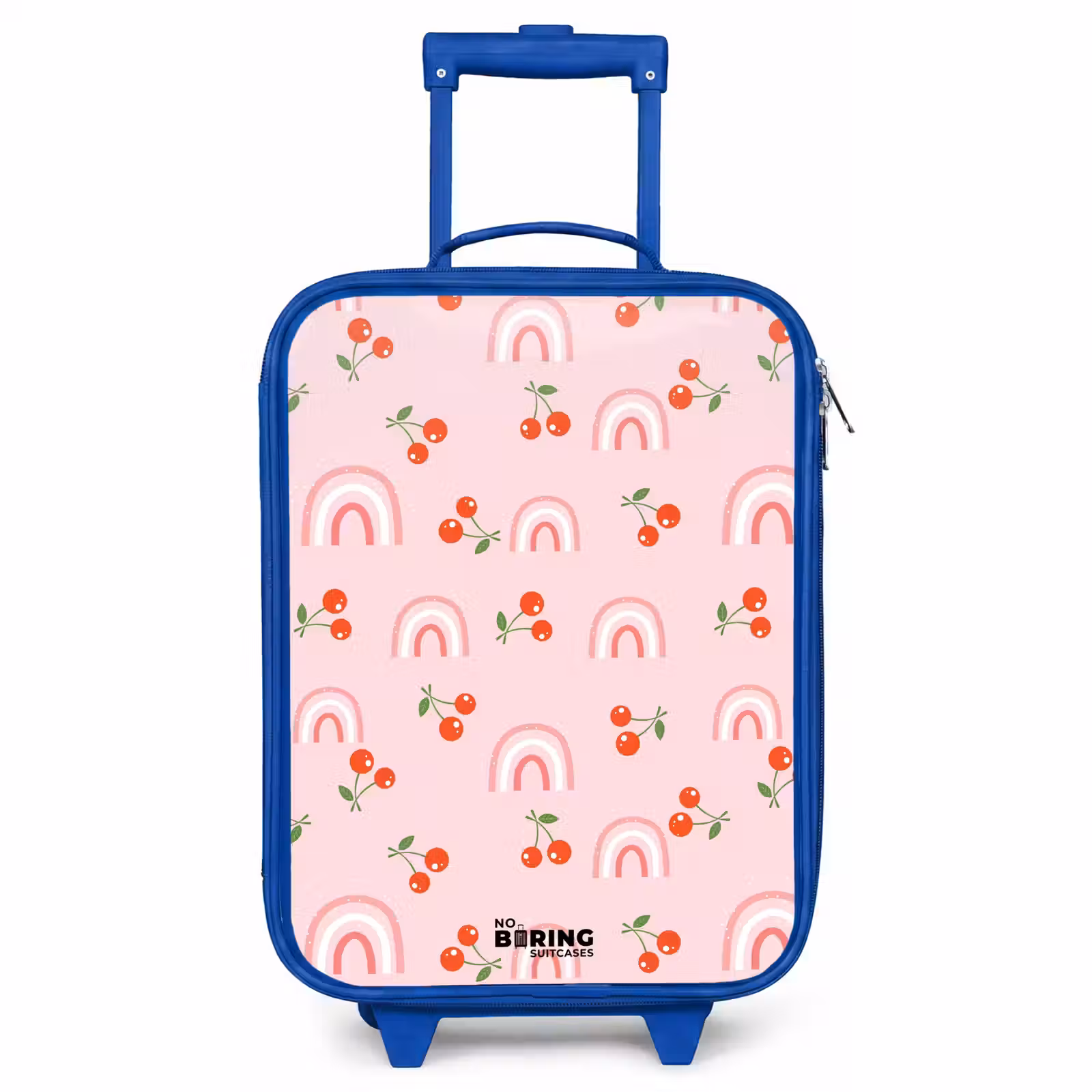 Kinderkoffer Blau - Rosa mit Regenbogen- und Kirschenmuster — 1