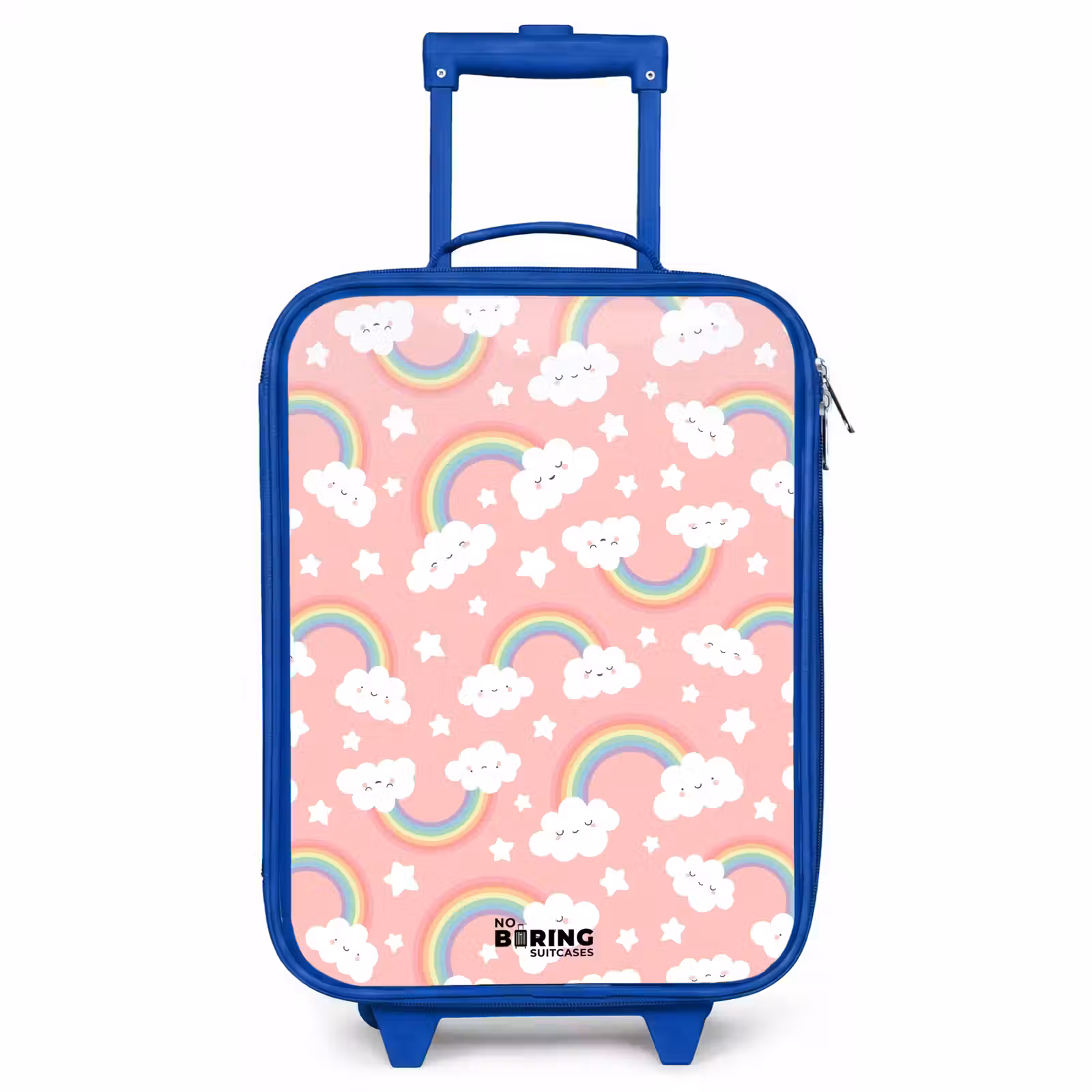 Kinderkoffer Blau - Rosa mit Regenbogenmuster — 1