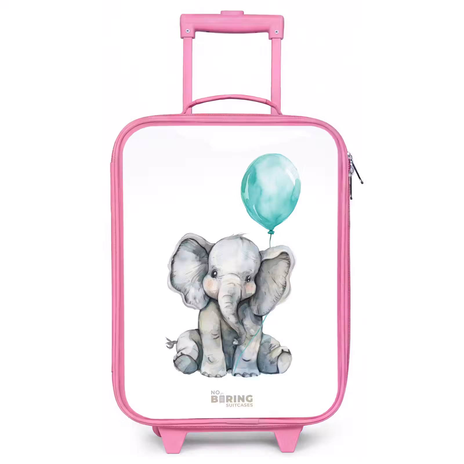 Kinderkoffer Rosa - Elefant mit blauem Luftballon — 1