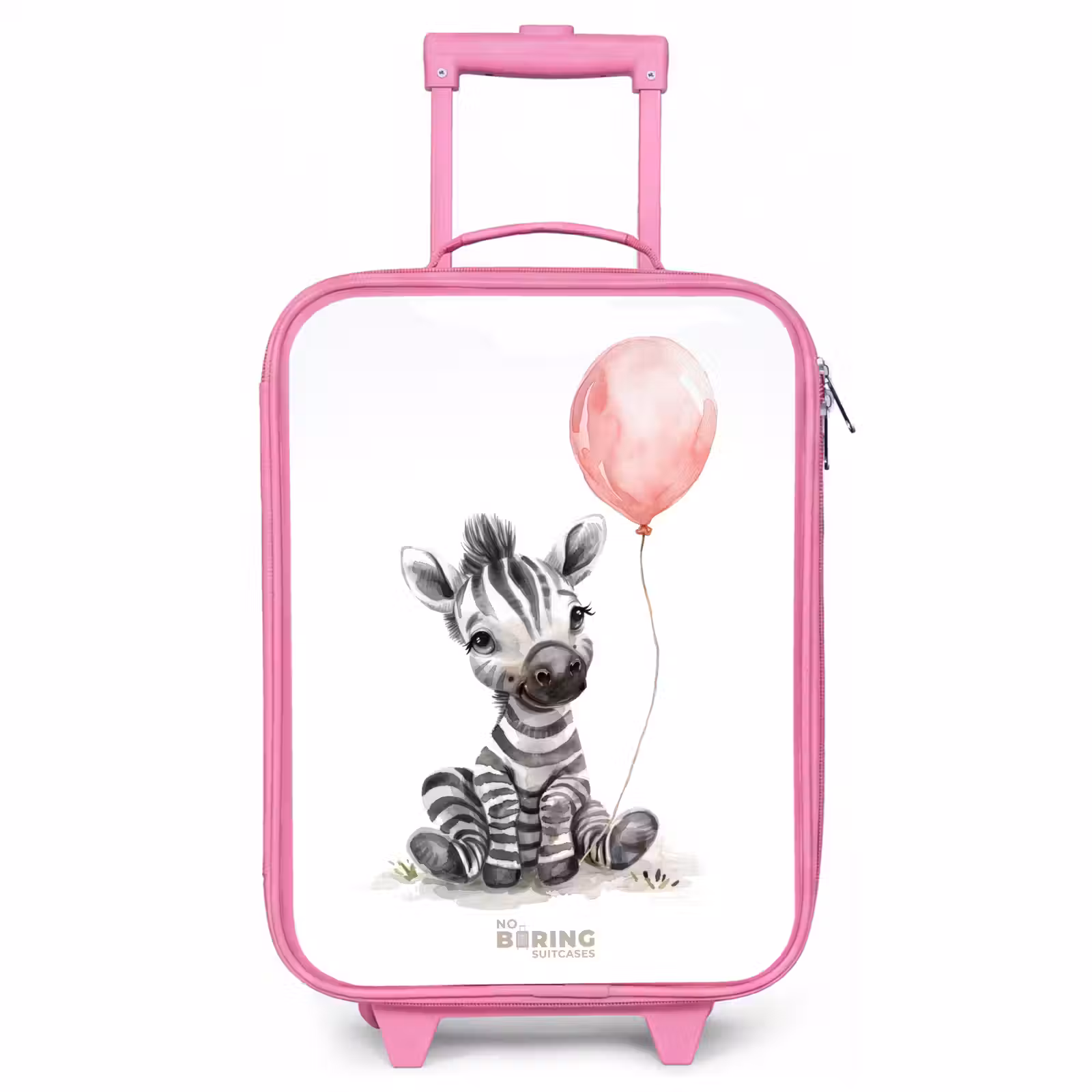 Kinderkoffer Rosa - Zebra mit rosa Luftballon — 1