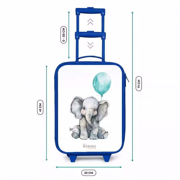 Kinderkoffer Blau - Elefant mit blauem Luftballon — 7