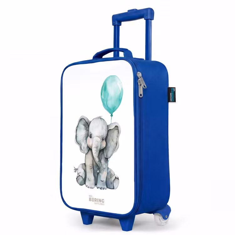 Kinderkoffer Blau - Elefant mit blauem Luftballon — 8
