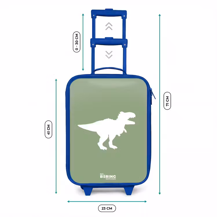 Kinderkoffer Blau - Grün mit T-Rex-Dino — 7