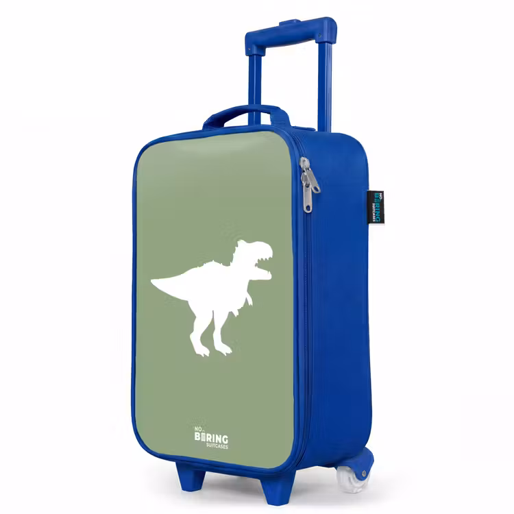 Kinderkoffer Blau - Grün mit T-Rex-Dino — 8