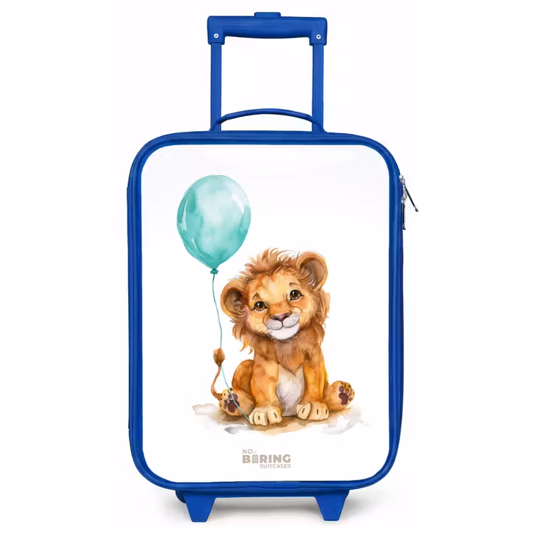 Kinderkoffer Blau - Löwe mit blauem Ballon — 1