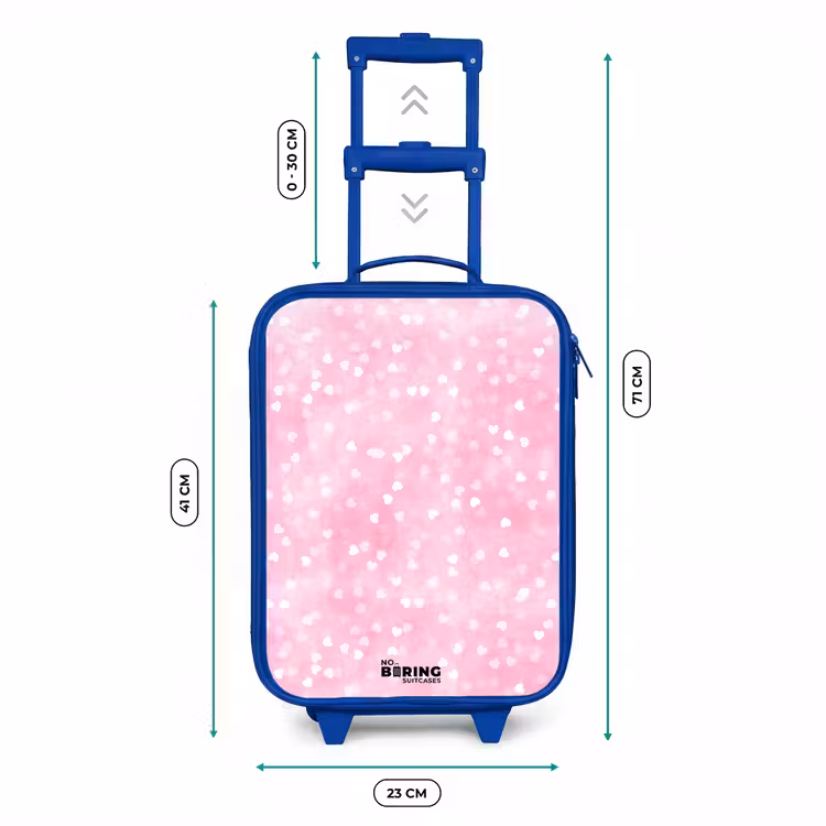 Kinderkoffer Blau - Rosa Glitzerherzen — 7