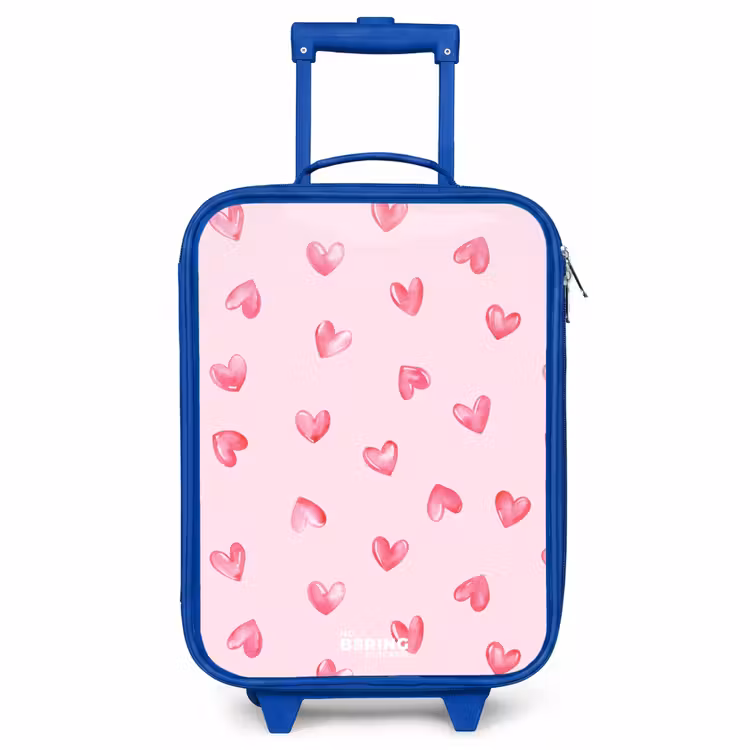 Kinderkoffer Blau - Rosa Herzen — 1