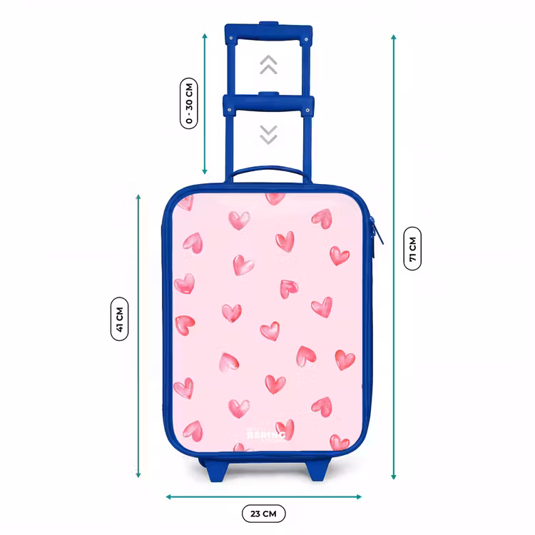 Kinderkoffer Blau - Rosa Herzen — 7