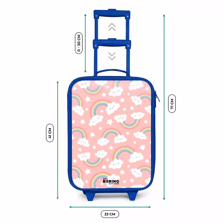 Kinderkoffer Blau - Rosa mit Regenbogenmuster — 7