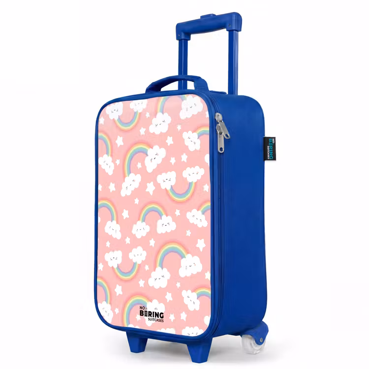 Kinderkoffer Blau - Rosa mit Regenbogenmuster — 8