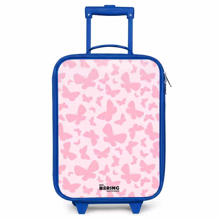 Kinderkoffer Blau - Rosa Schmetterlinge — 1