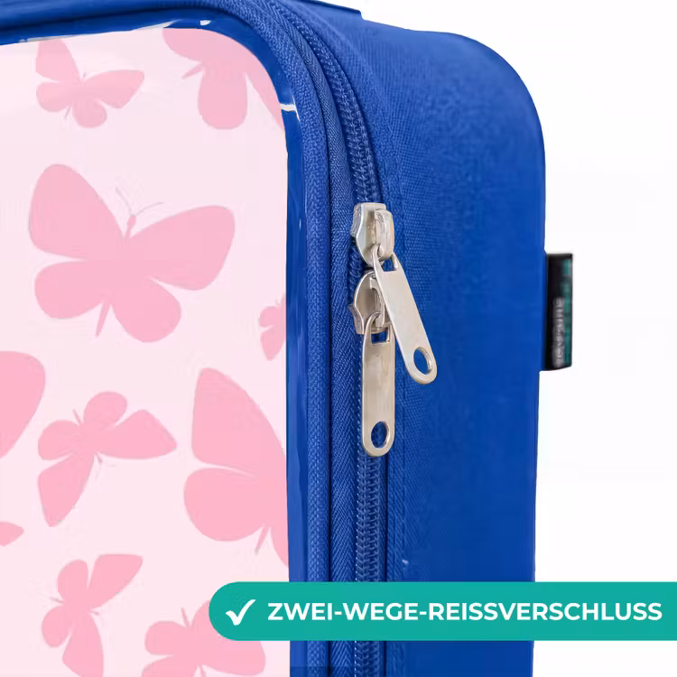 Kinderkoffer Blau - Rosa Schmetterlinge — 5