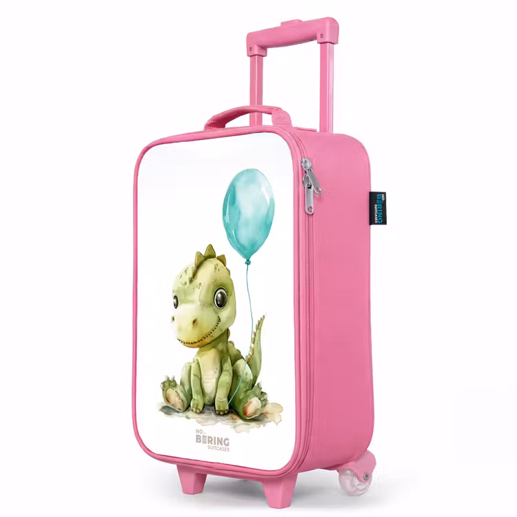 Kinderkoffer Rosa - Dino mit blauem Ballon — 8