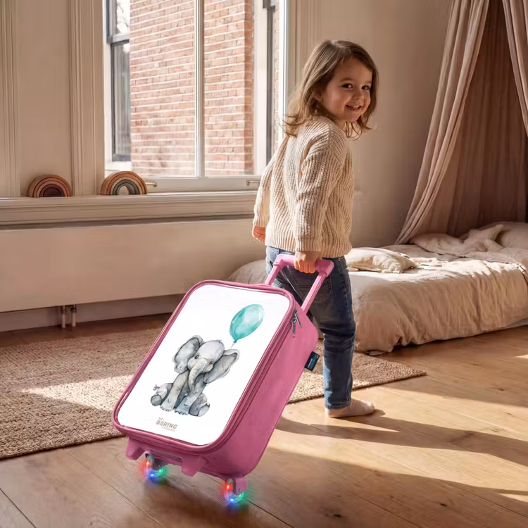 Kinderkoffer Rosa - Elefant mit blauem Luftballon — 2