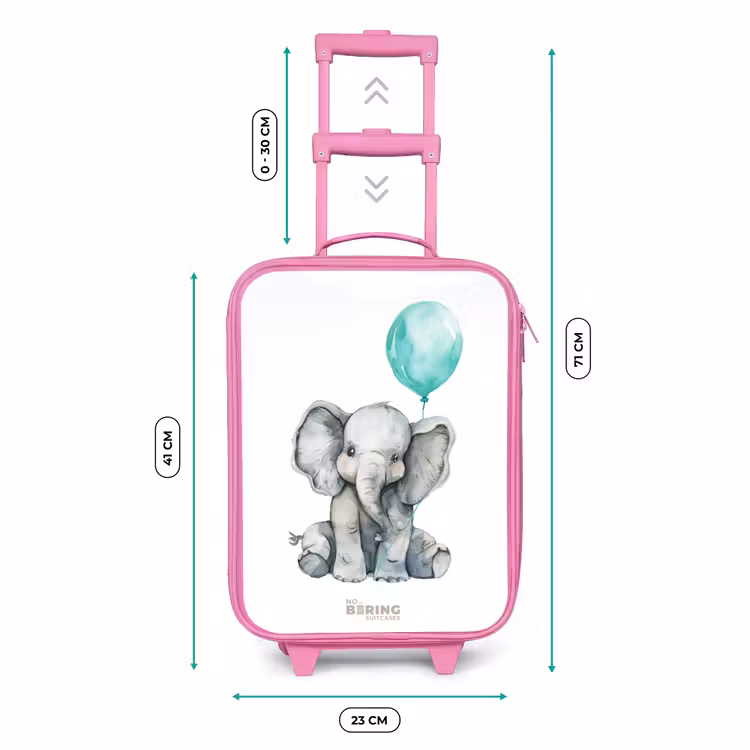 Kinderkoffer Rosa - Elefant mit blauem Luftballon — 7