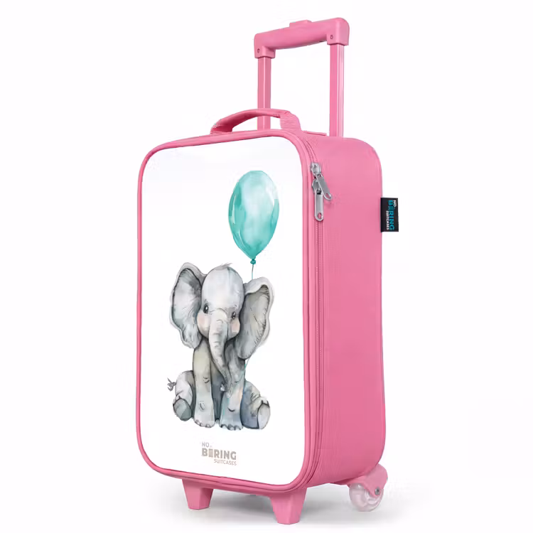 Kinderkoffer Rosa - Elefant mit blauem Luftballon — 8
