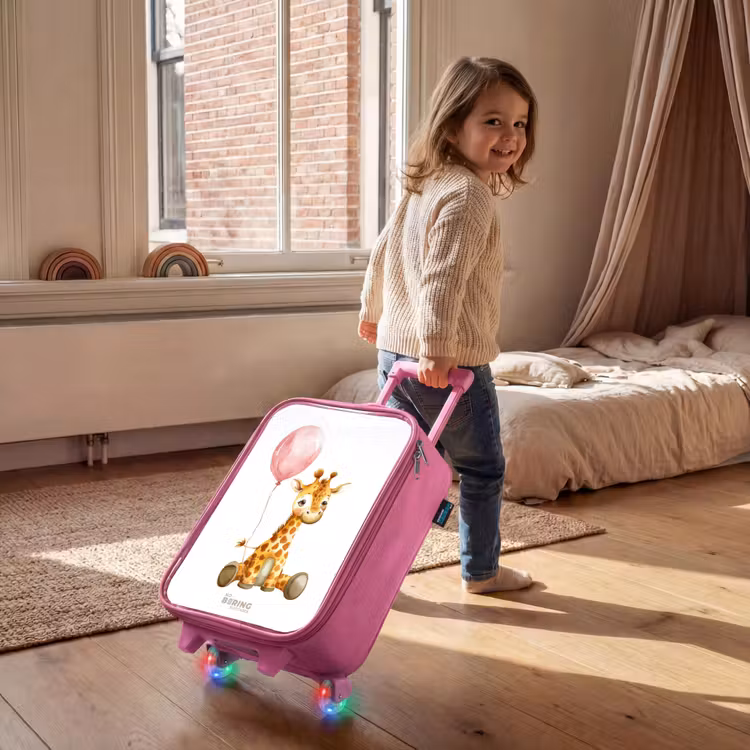 Kinderkoffer Rosa - Giraffe mit rosa Luftballon — 2