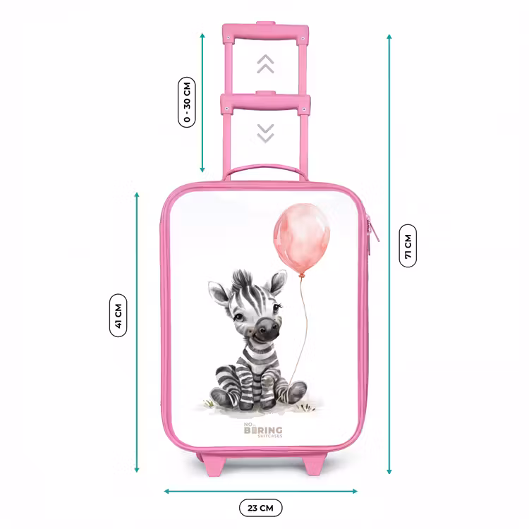 Kinderkoffer Rosa - Zebra mit rosa Luftballon — 7