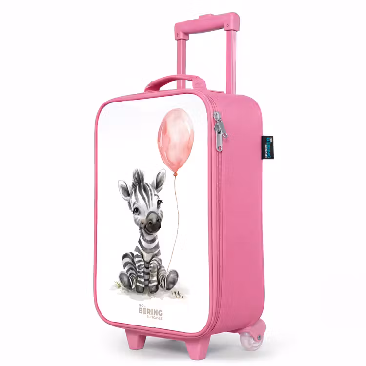 Kinderkoffer Rosa - Zebra mit rosa Luftballon — 8