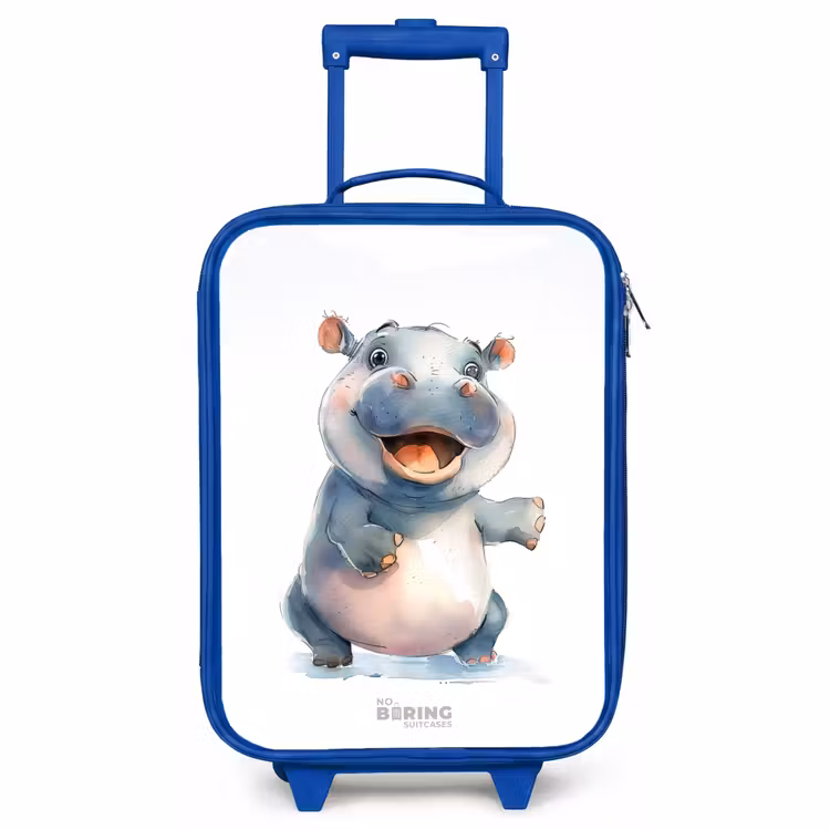 Kinderkoffer Blau - Baby-Nilpferd — 1