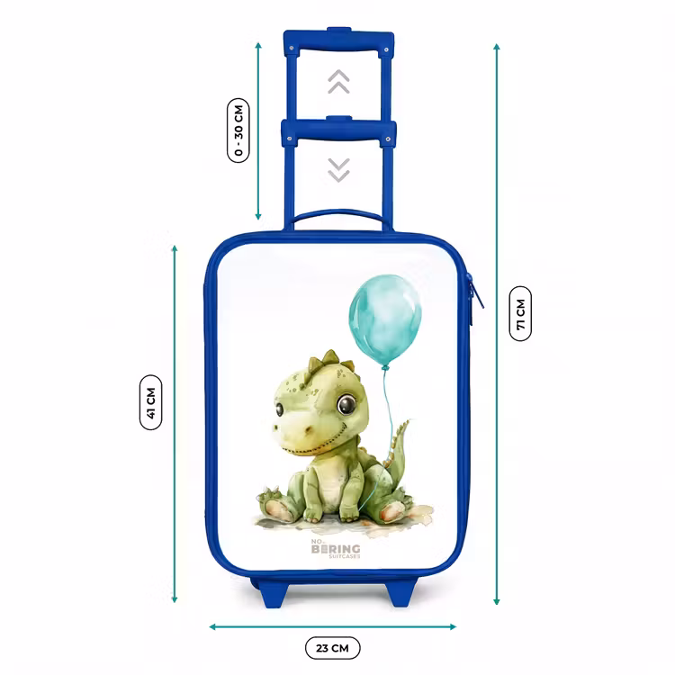 Kinderkoffer Blau - Dino mit blauem Ballon — 7