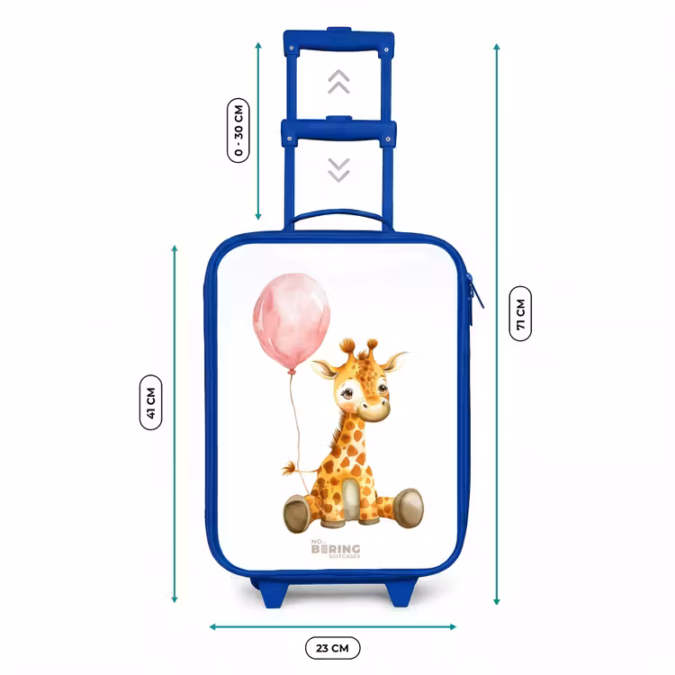 Kinderkoffer Blau - Giraffe mit rosa Luftballon — 7