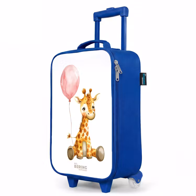 Kinderkoffer Blau - Giraffe mit rosa Luftballon — 8