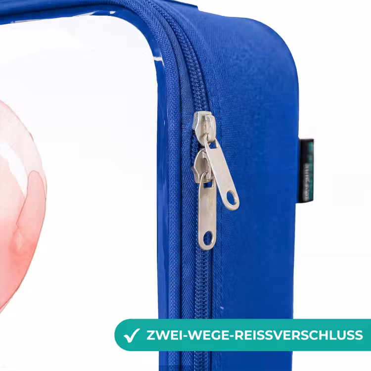 Kinderkoffer Blau - Zebra mit rosa Luftballon — 5