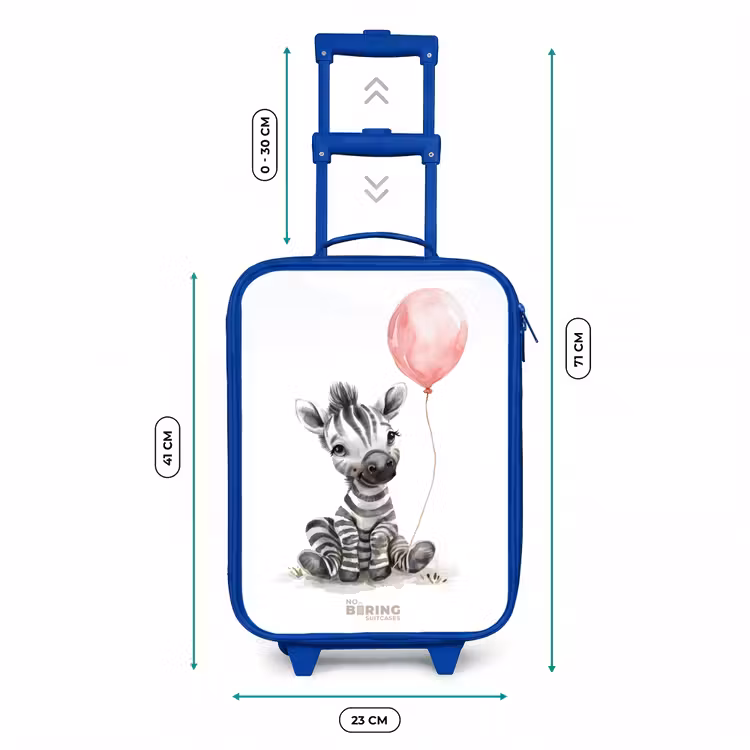 Kinderkoffer Blau - Zebra mit rosa Luftballon — 7