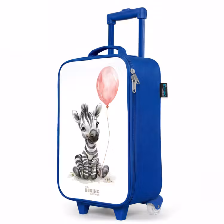 Kinderkoffer Blau - Zebra mit rosa Luftballon — 8