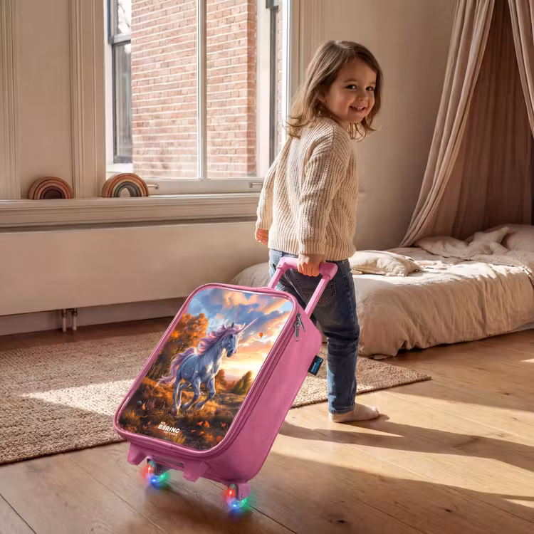 Kinderkoffer Rosa - Galoppierendes Einhorn in der Herbstwelt — 2