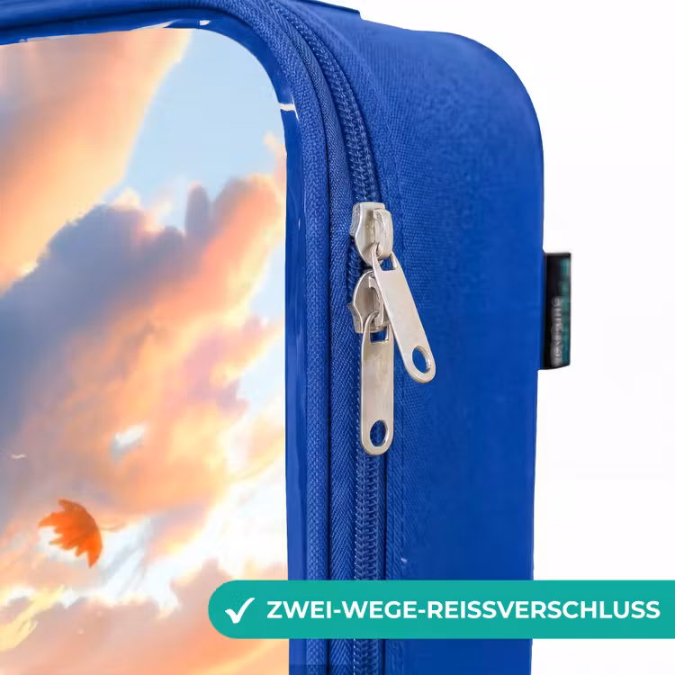 Kinderkoffer Blau - Galoppierendes Einhorn in der Herbstwelt — 5