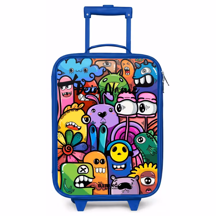 Kinderkoffer Blau - Lustige bunte Monster — 1